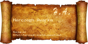 Herczegh Avarka névjegykártya